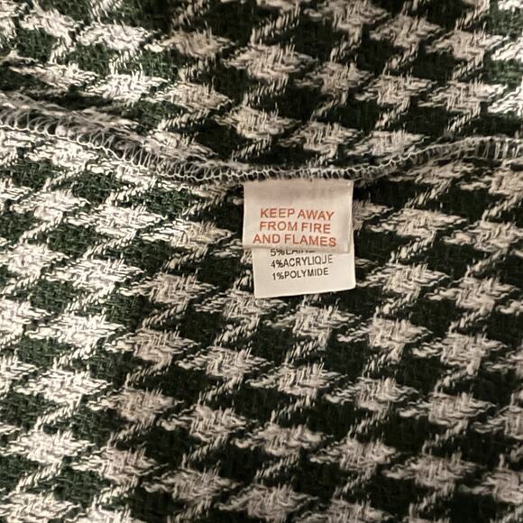 NASTY GAL Houndstooth Green Pattern Fringed Shirt Jacket Women's Size Large - Picture 6 of 8